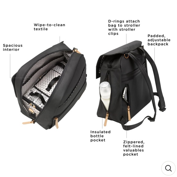 Petunia Pickle Bottom Meta Backpack {Matte Black Canvas} NWT - Picture 4 of 16